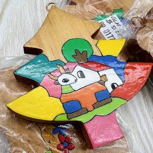 NOS WOODEN FOLK ART Wood Christmas Ornaments GUATEMALA Hippo Bear Panda Tree VTG - Picture 1 of 12