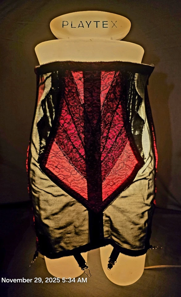 Rago SKIRT SHAPEWEAR 2XL Blk Lace Zipper Hooks - Image 1 of 4