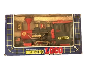 Vintage Hing Cheong 1984 Smoking Loco Train Western River Railroad Express Red - Picture 1 of 6