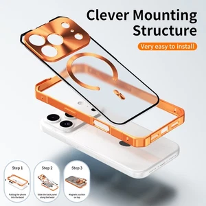 Funda protectora de carga inalámbrica parachoques de metal de aluminio para Apple iPhone 17 Pro/Max - Imagen 1 de 14