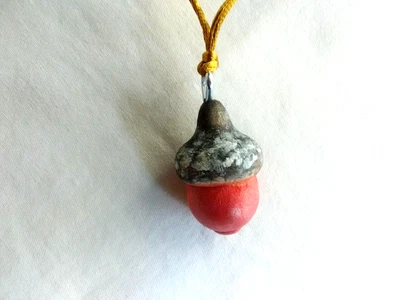 Collar Hippie Colgante Bellota Madera Pintada 30" Unisex Vendedor EE. UU. Regalo Foto 1 de 4