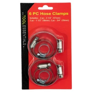 Tool Essentials 6pc Hose Clamp Assortment 3/4" - 2-1/4" - Picture 1 of 1