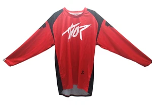 Thor XL Shirt Motocross Long Sleeve Red Black Jersey Racing - Picture 1 of 13