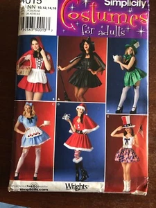 Simplicity Costumes Pattern 4015 Dress Mini Skirt Cap Hats Misses Size 10-16 - Picture 1 of 3