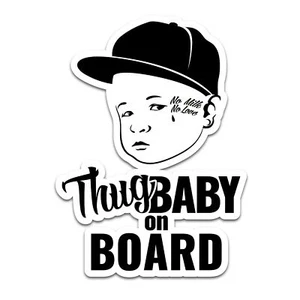 Thug Baby on Board Aufkleber 7x9,6cm Sticker Kind Folie Autoaufkleber R118-04 - Bild 1 von 7