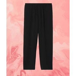 Eileen Fisher Women Black Georgette Crepe Slim Straight Leg Pants 3X NWOT - Picture 1 of 11