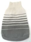 Light Gray & White Striped Dog Sweater (S)