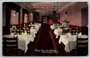 Dining Room Casa Verdugo California La Ramada Restaurant Glendale c1910 Postcard - Picture 1 of 2