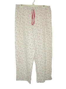 Pantalone Pigiama Chaps Donna XL 100% Cotone Verde Avorio Rosso Rosa Floreale - Foto 1 di 4