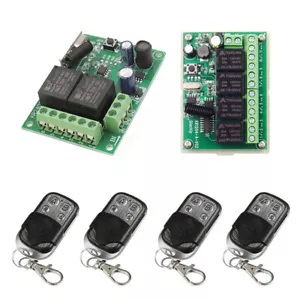 12 V 24 V Zum Selbermachen Wireless Schalter Relais Modul Motor Lichtsteuerung + 433 MHz RF Fernbedienung - Bild 1 von 23