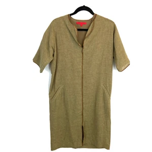 Shamask Shift Dress Women’s Size 0 100% Linen Silk Lining Textured W/ Pockets - Picture 1 of 6