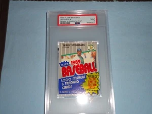 1989 Fleer Baseball Card Cello Pack PSA 9 Mint 91987831 Terry Steinbach Top - Picture 1 of 3