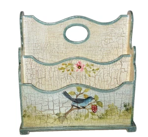 Holz Briefhalter Humberto Urquizo Ocampo Vögel Blumen Made in Peru - Bild 1 von 7