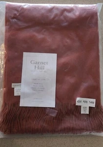 GARNET HILL TERRA COTTA RAW-EDGE HEM LINEN THROW BLANKET NEW - Picture 1 of 2