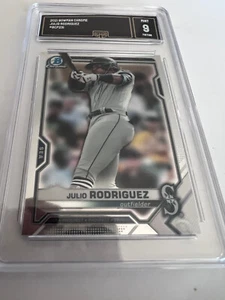 JULIO RODRIGUEZ MARINERS 2021 BOWMAN CHROME # BCP231 GMA GRADED 9 L@@@K - Picture 1 of 2
