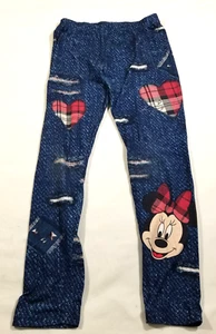 Disney Leggings Pajama Bottoms Minnie Mouse Blue Stretch Kids Size M (7-8) - Picture 1 of 6