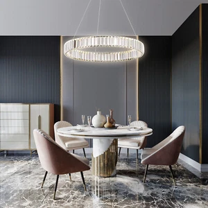 Modern Round Crystal Chandelier Large Ceiling Light Living Room Lighting Fixture - Picture 1 of 12