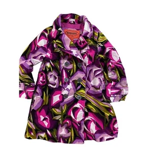 Missoni Target Girls Coat 2-3T Purple Floral Velveteen Passione Pea Trench Mod - Picture 1 of 9
