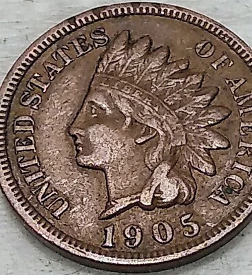 1905 Indian Head Cent Penny 1C - VF - #13155 - Image 1 of 4