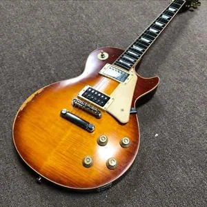Chitarra Elettrica Di Alta Qualità Sunset Burst Finish Argento Hardware 6 Corde - Foto 1 di 6