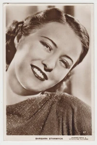 Barbara Stanwyck 1930s Real Photo Postcard #87 British Production Film Star RPPC - Picture 1 of 2