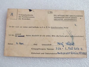 Mapa - Anuncio - PODER - Todavía estoy vivo - Prisioneros de guerra - Frankfurt - Imagen 1 de 6