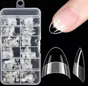 240Pcs False Nail Half Cover Nail Art Tips Almond-Shaped Natural Extension UK... - Picture 1 of 2
