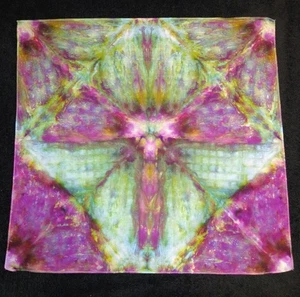 *BOGO* Bandana tintura geometra geometrica viola, verde e gialla per cravatte - Foto 1 di 1