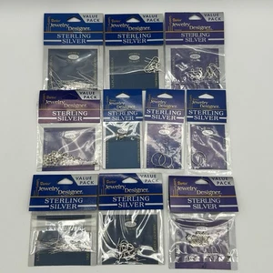 Lot of 10 Sterling Silver (925) Jewelry Making: Ear Wires, Bead Caps, Head Pin - Picture 1 of 15