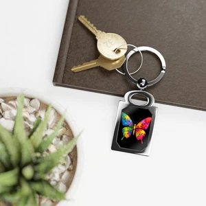Colorful Butterfly Photo Keyring, Personalized Keychain, Gift for Her, [...] - Foto 1 di 4