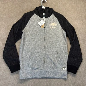 Roots Original Full Zip Hoodie YOUTH 2XL (13-14) Black Pepper Gray Organic NEW - Picture 1 of 12