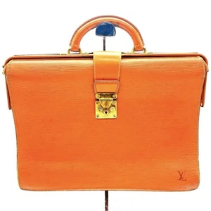 LOUIS VUITTON M54358 Epi Serviette Fermoir Briefcase Zipangu Gold w/key Auth - Picture 1 of 14