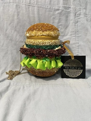 NUEVO Bolso de Mano Viral Tik Tok From India To You HamBurger con Cuentas con Cadena Dorada Foto 1 de 4