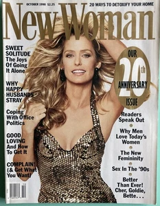 Farrah Fawcett New Woman Magazine October 1990 20th Anniversary - Wrinkled Pages - Bild 1 von 5