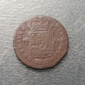IMPERIO ESPAÑOL PAISES BAJOS NAMUR FELIPE V 1 OORD 1 LIARD 1710 MBC- - Picture 1 of 2