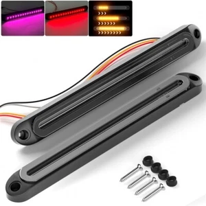 2x 10" Smoked Trailer Lights 15 LED 3rd Brake Light Bar Truck Stop Tail Lights - Foto 1 di 5
