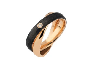 Fischer Trauring Ehering Freundschaftsring Apricotgold Carbon Diamant Neu - Bild 1 von 1
