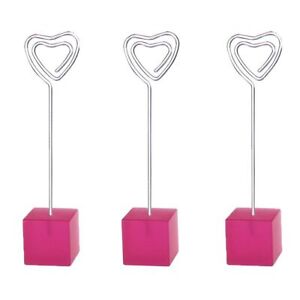 3 Pcs Heart Shape Table Number Holders Cube Card Holder New Photo Folder  Party