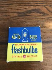 Boîte originale d'ampoules bleues vintage GE AG-1B - 12 ampoules dans leur emballage d'origine