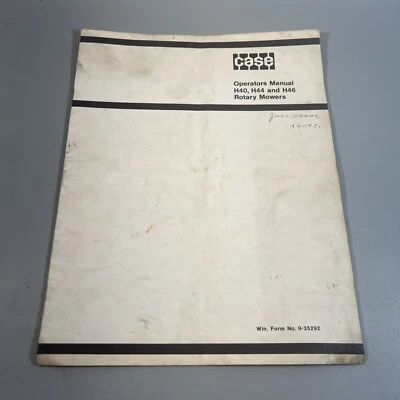 Case H40, H44, H46 Rotary Mowers Operator’s Manual - Image 1 of 4