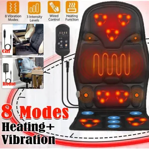 Full Body Massager Seat Cushion 8 Mode Back Heated Chair Car Pad Mat Home Office - Picture 1 of 10