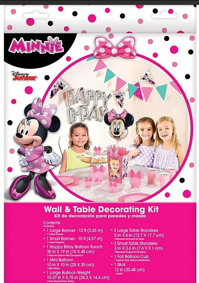 Minnie Mouse Happy Helpers Disney Kids Birthday Party Wall Table Decorating Kit - Image 1 of 1