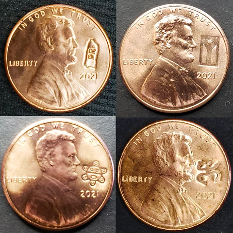 2021 Puerto Rico Coins Counterstamp Set Uncirculated Lincoln Penny 1C Monedas Cover