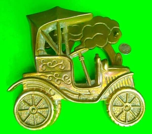 Antique Brass Era Car VINTAGE SOLID BRASS DOOR KNOCKER Heavy-Duty XLNT - Picture 1 of 8