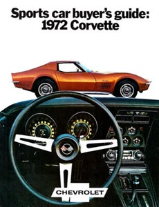 Guía del comprador de autos deportivos: póster vintage de publicidad de autos Chevrolet Corvette 1972 - Imagen 1 de 1