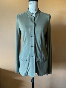 NWT J Jill Green Rayon Wool Blend Button Front Cardigan Sweater Size Small - Picture 1 of 6
