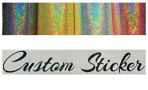 Rainbow Glitter Custom Text Font Wording Personalised Sticker Decal fonts 51-60 - Picture 1 of 15
