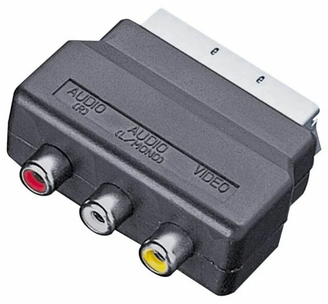 Electrovision T114E Scart to 3 Phono Sockets Adaptor