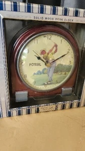 Vintage Fossil golfer desk clock in orginal box - Picture 1 of 6