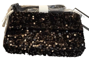 ~ Bolso de Hombro Nicole Miller Negro Lentejuelas -NUEVO CON ETIQUETAS-SELLADO ~ - Imagen 1 de 6
